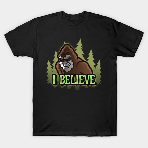 I Believe in Bigfoot / Sasquatch T-Shirt by Shawn's Domain